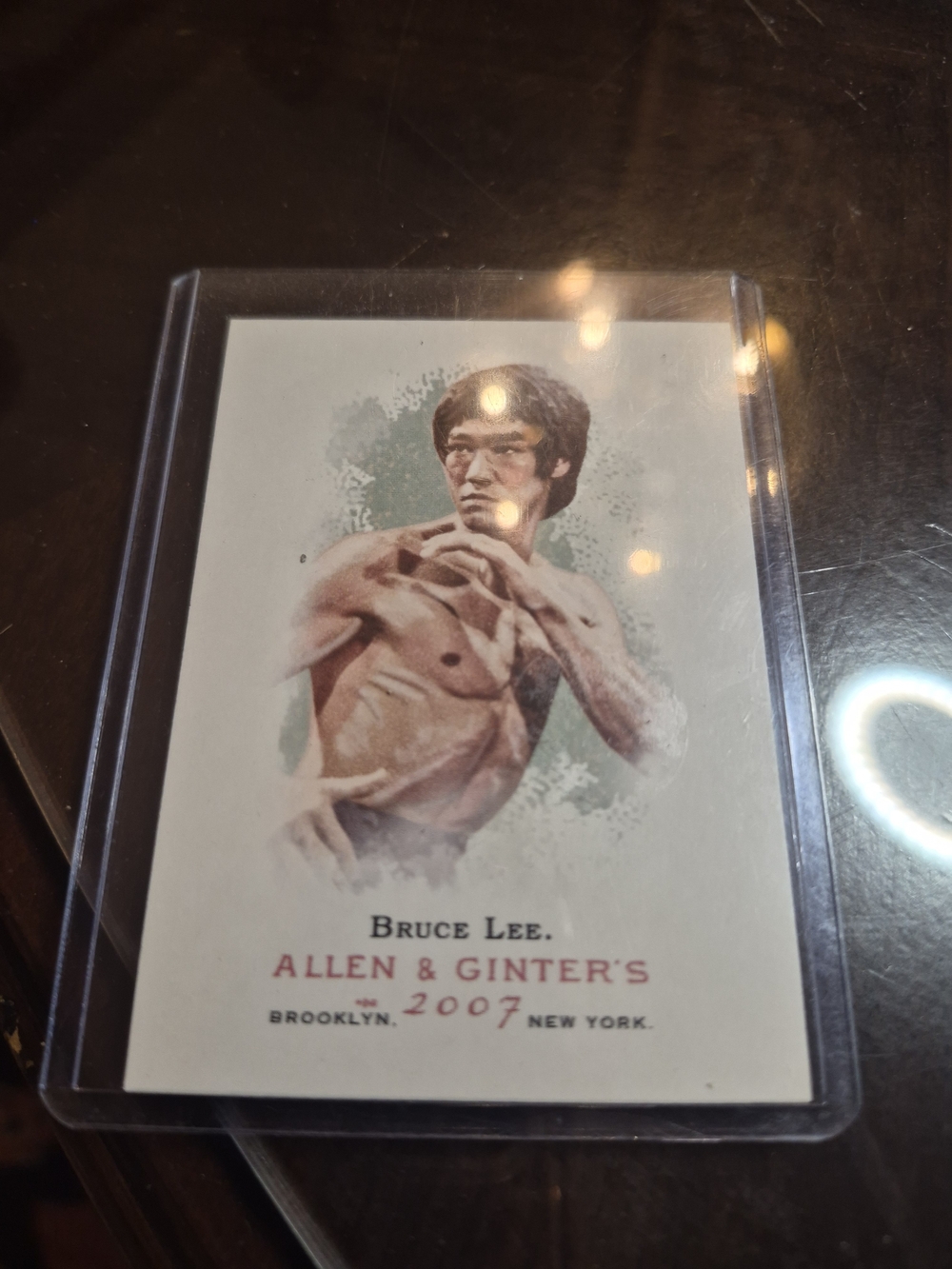 Topps Allen & Ginter Bruce Lee Card with Green and Cream Artwork